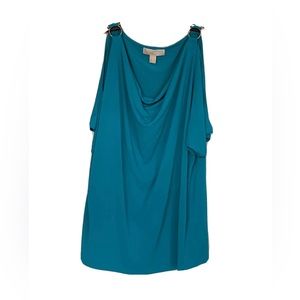 Women blue short sleeves MICHAEL Michael kors summer top blouse